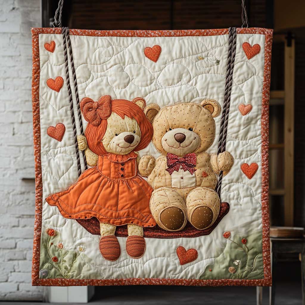 Adorable Couple Bear WP1812007CL Quilt Blanket
