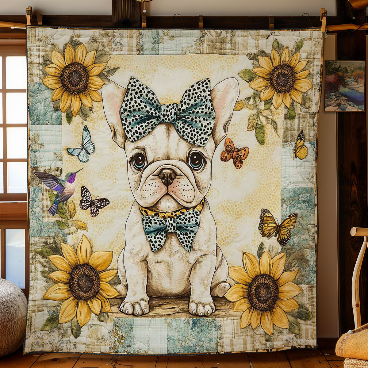 Bulldog Sunshine WN2412020CL Quilt Blanket