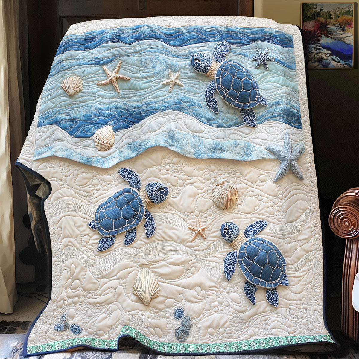Seaside Turtle WX2012047 Quilt Blanket