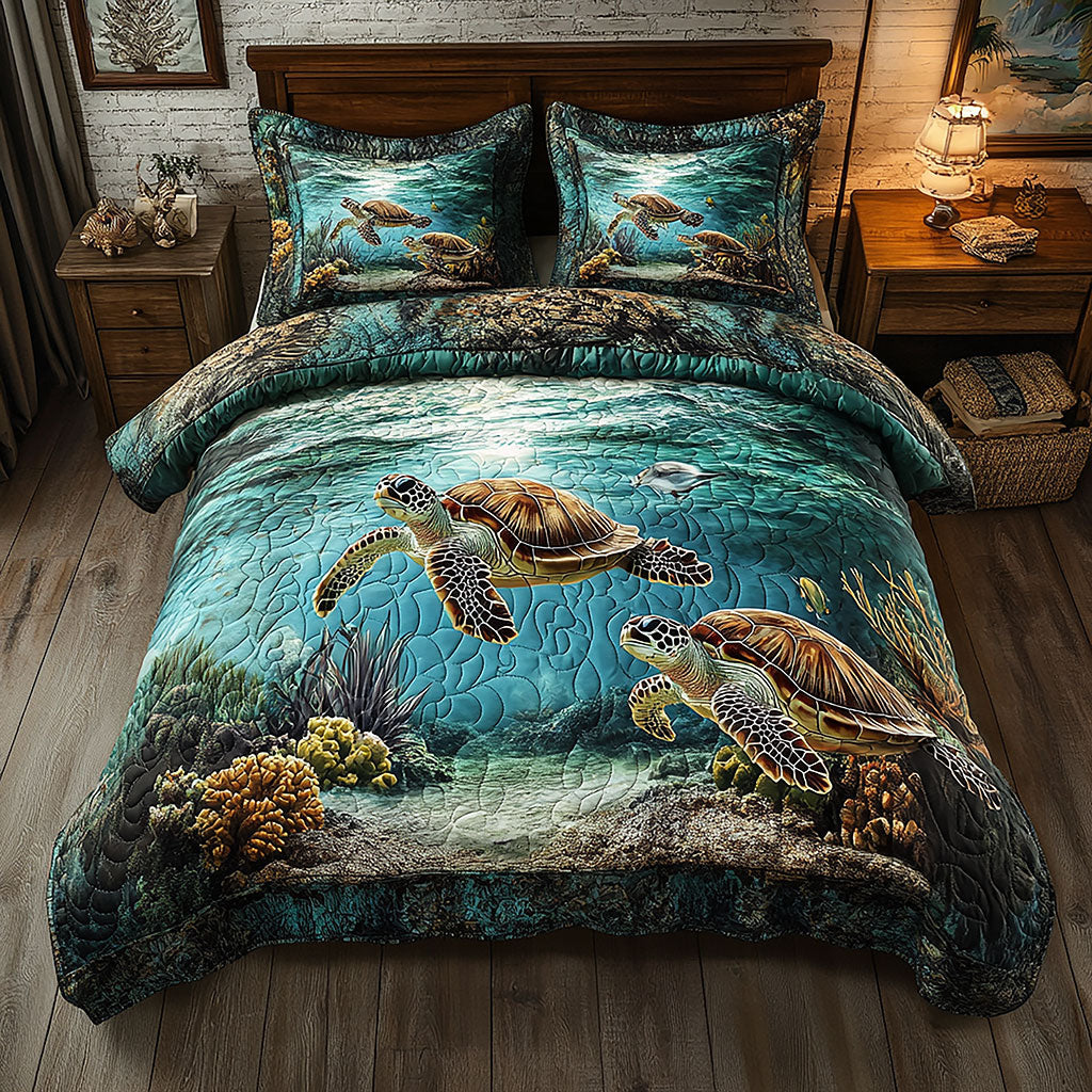 Couple Turtle WT1302006CL Quilted Bedding Set
