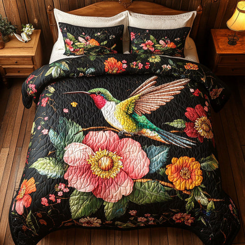 Hummingbird Flower WT0602015CL Quilted Bedding Set