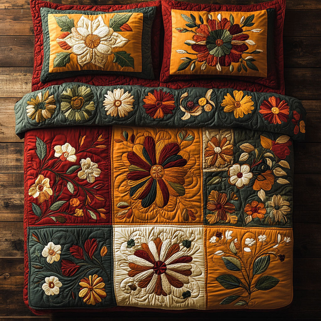 Botanical Blossom WJ1403036CL Quilted Bedding Set