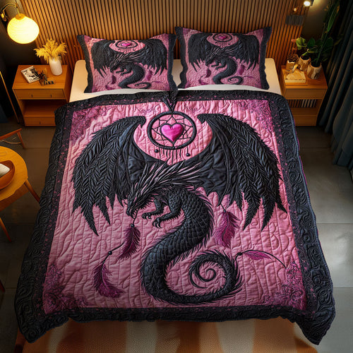 Mystic Dragon Love WN1002073CL Quilted Bedding Set