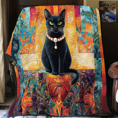 Black Cat Portrait WY2512004CL Quilt Blanket