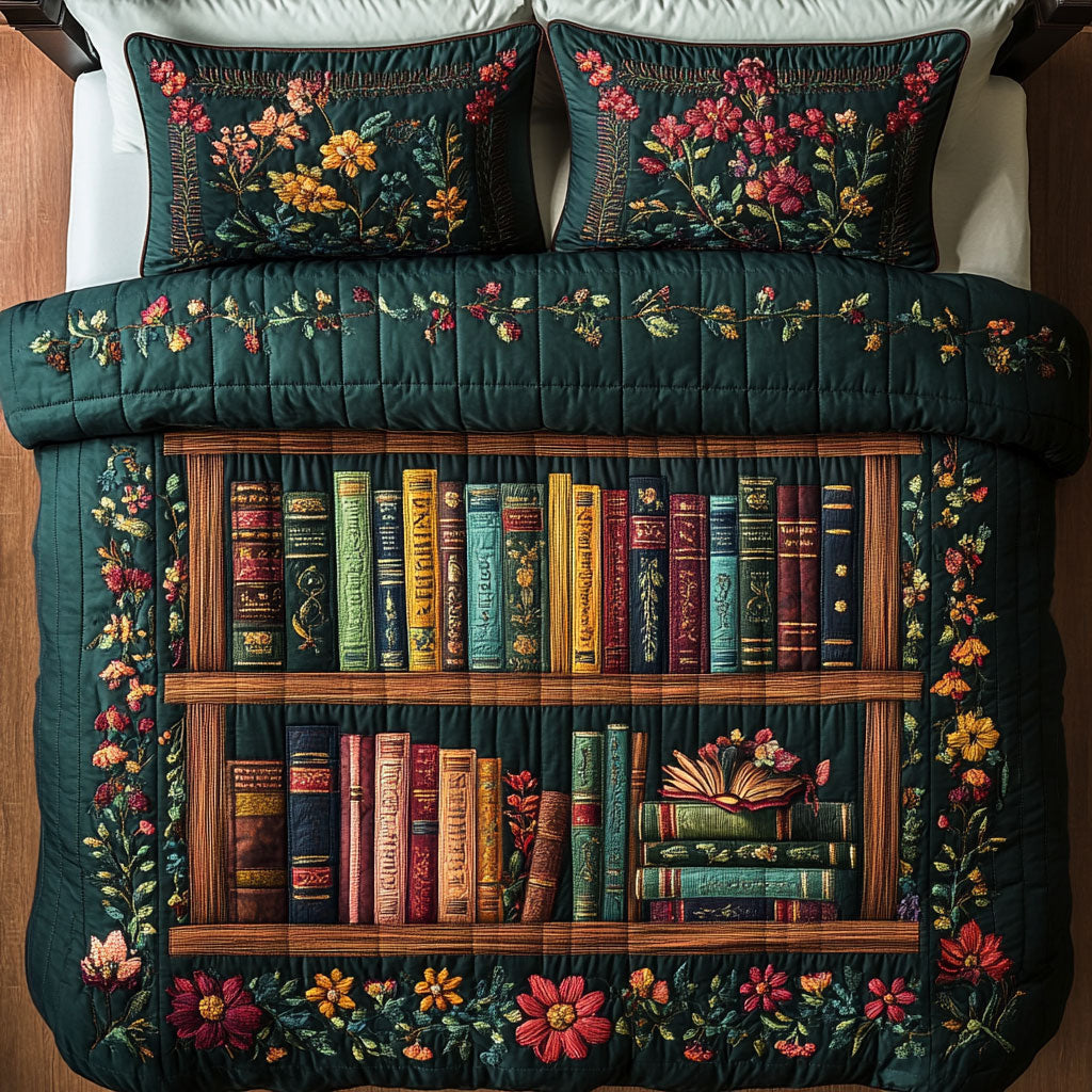 Flower Bookshelf WY1902009CL Quilted Bedding Set