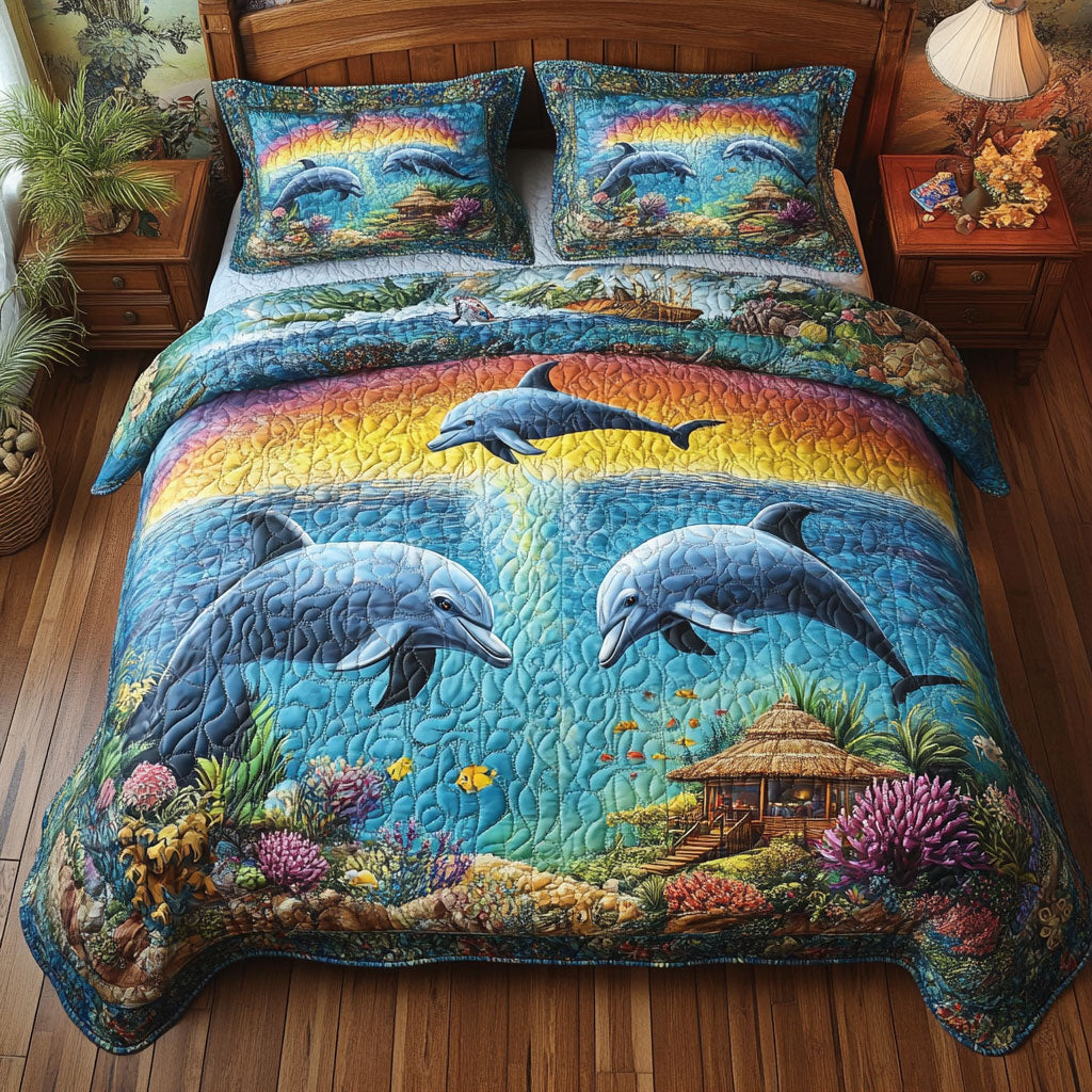 Dolphin Ocean WT2702041CL Quilted Bedding Set