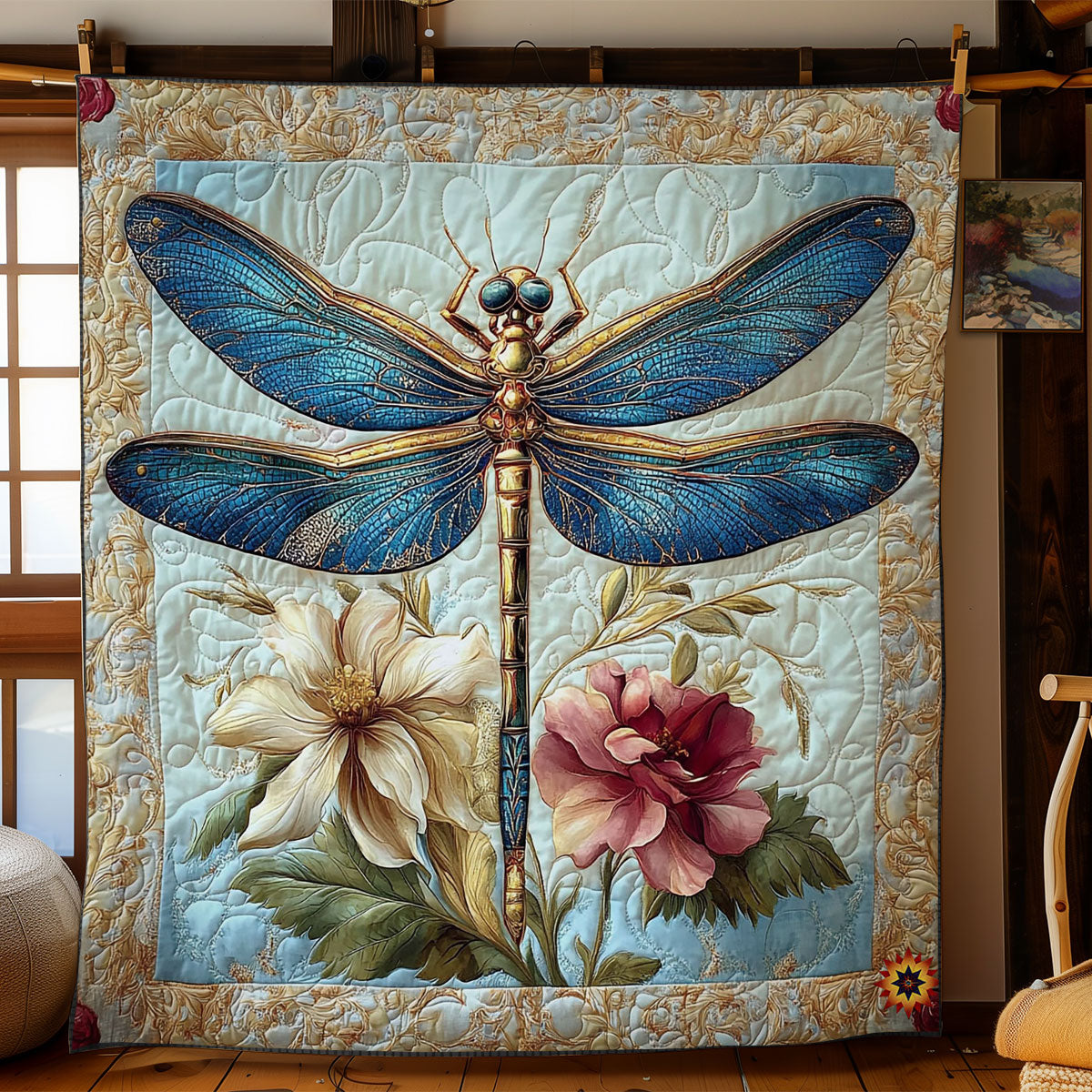 Royal Blue Dragonfly WY1012046CL Quilt Blanket