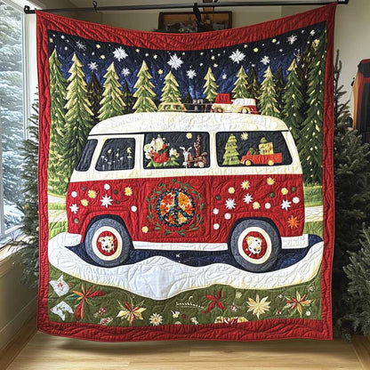 Christmas Hippie Van WP0212007CL Quilt Blanket