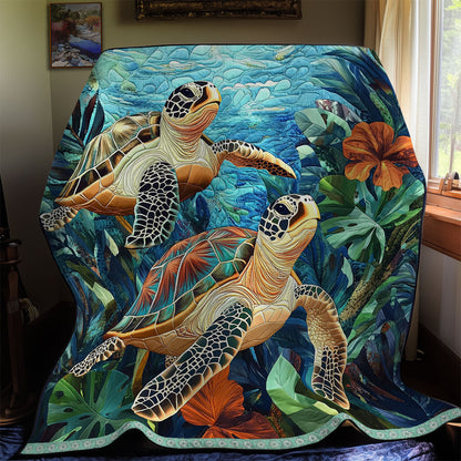 Turtle Sea WX1411045CL Quilt Blanket