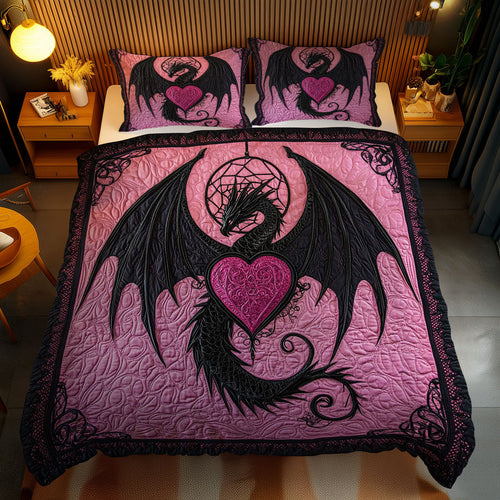 Dark Dragon Love WN1002057CL Quilted Bedding Set