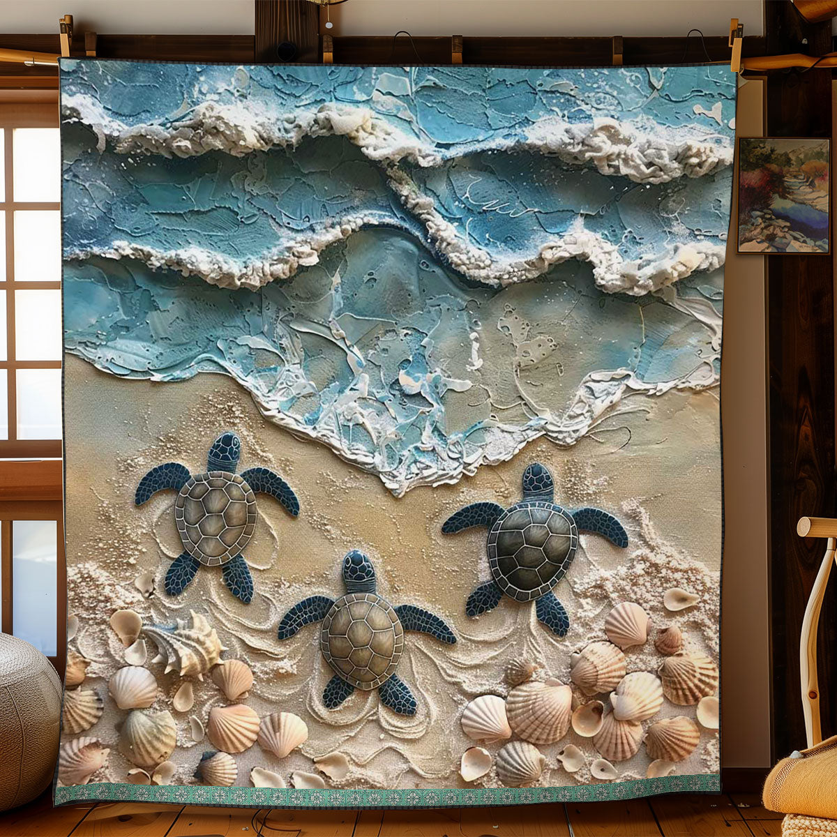 Sea Turtle WJ1109020CL Quilt Blanket