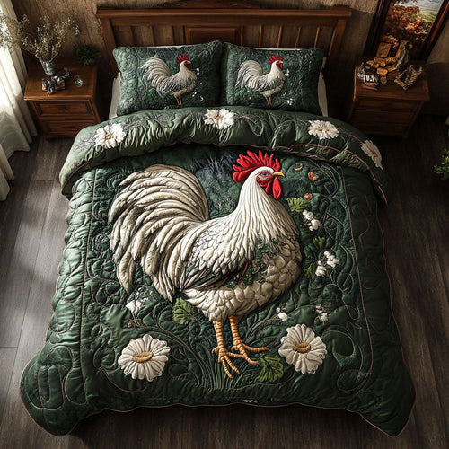 Rooster WY1802046CL Quilted Bedding Set