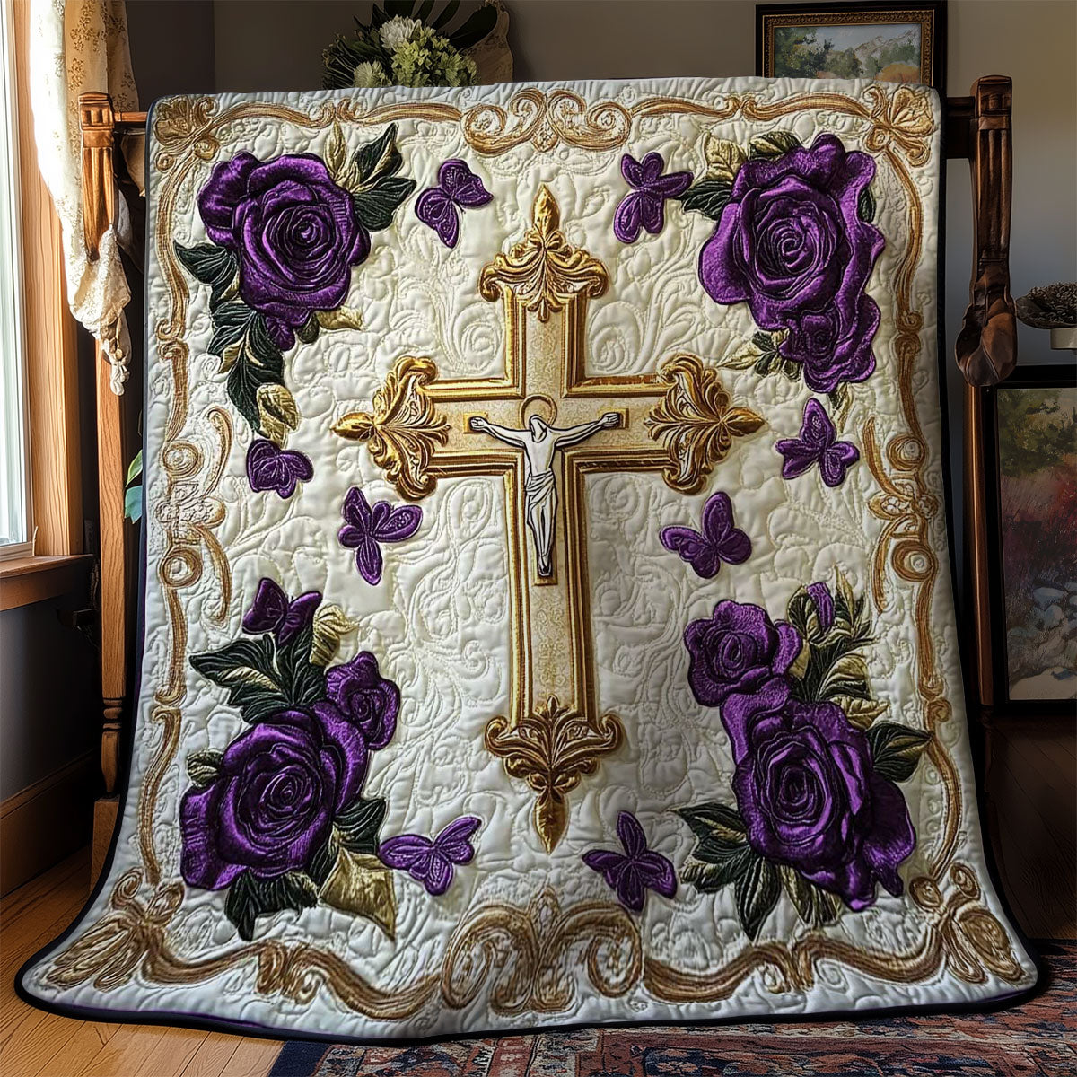Blessed Cross WN1202052CL Quilt Blanket
