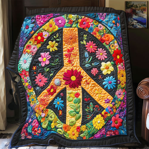 Peace Sign WX1601065CL Quilt Blanket