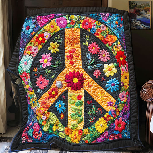 Peace Sign WX1601065CL Quilt Blanket