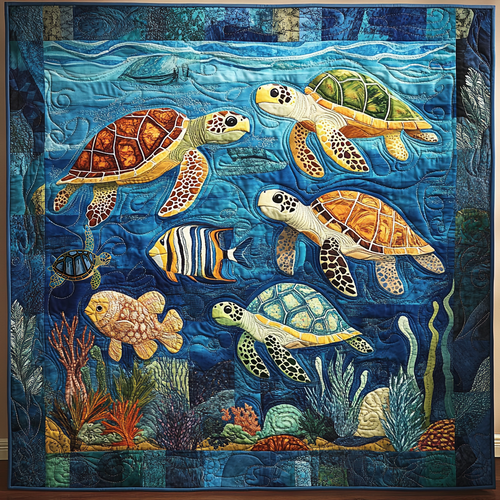 Sea Turtles XR0111004CL Quilt Blanket