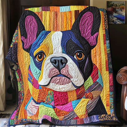 Coloful French Dog CP1405037CL Quilt Blanket