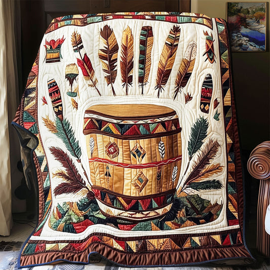Native American Drum WX0602071CL Quilt Blanket