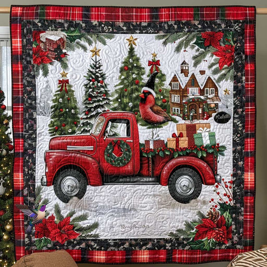 Red Truck Sleigh Ride WN1410042CL Quilt Blanket