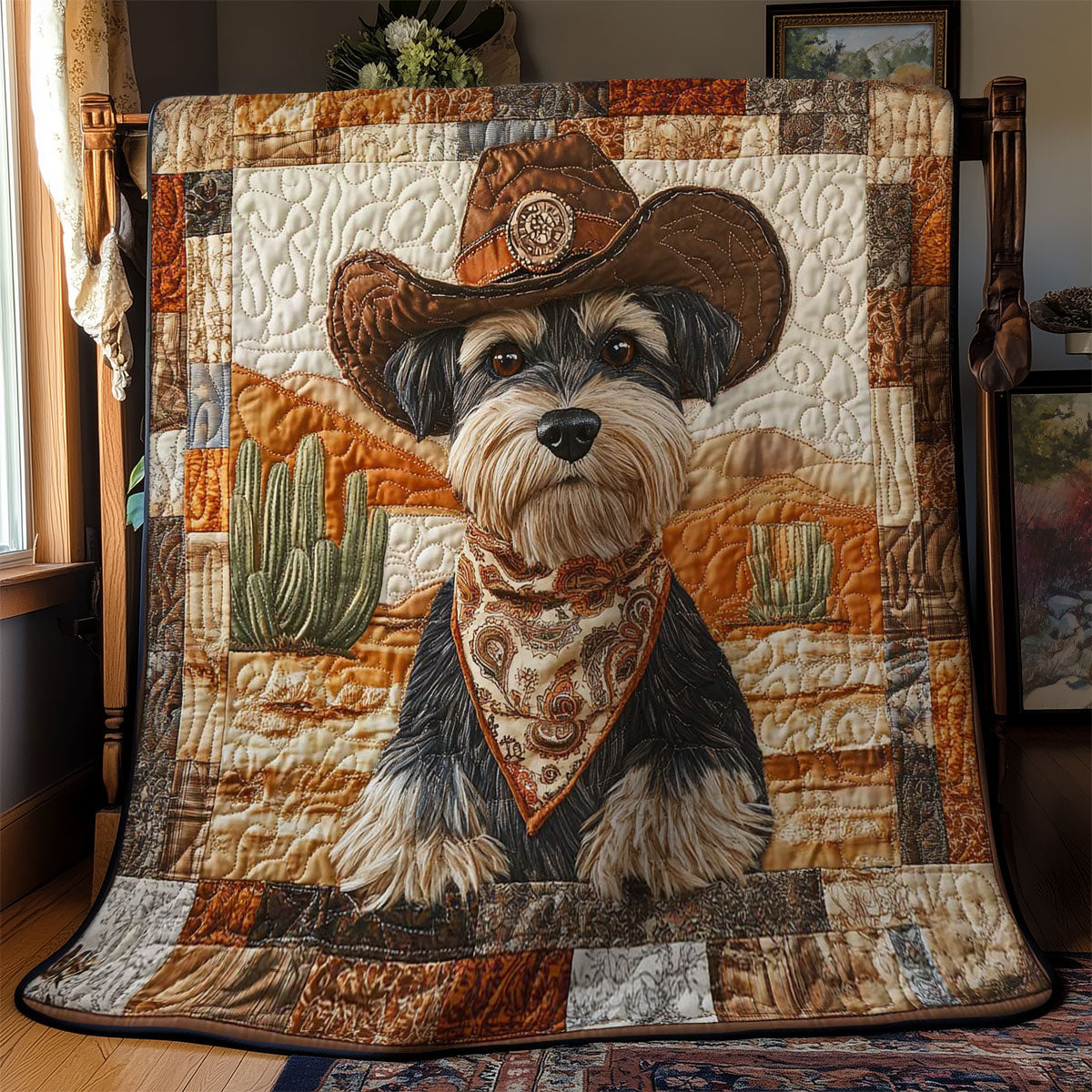 Cowboy Schnauzer WN0901001CL Quilt Blanket