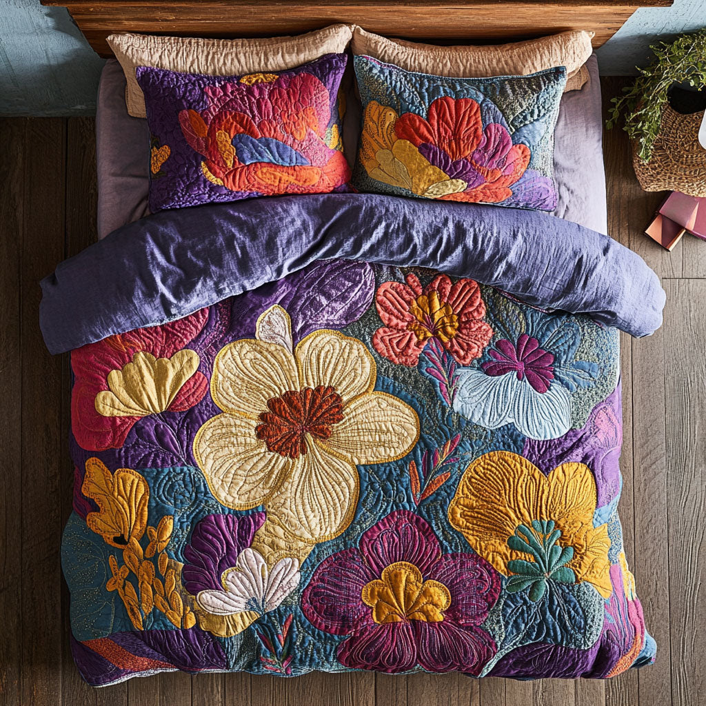 Flowers WX2702037CL Quilted Bedding Set