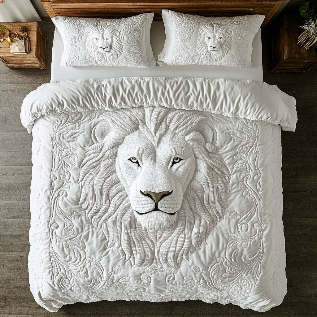 Glorious White Lion WY1202031CL Quilted Bedding Set