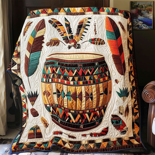 Native American Drum WX0602073CL Quilt Blanket