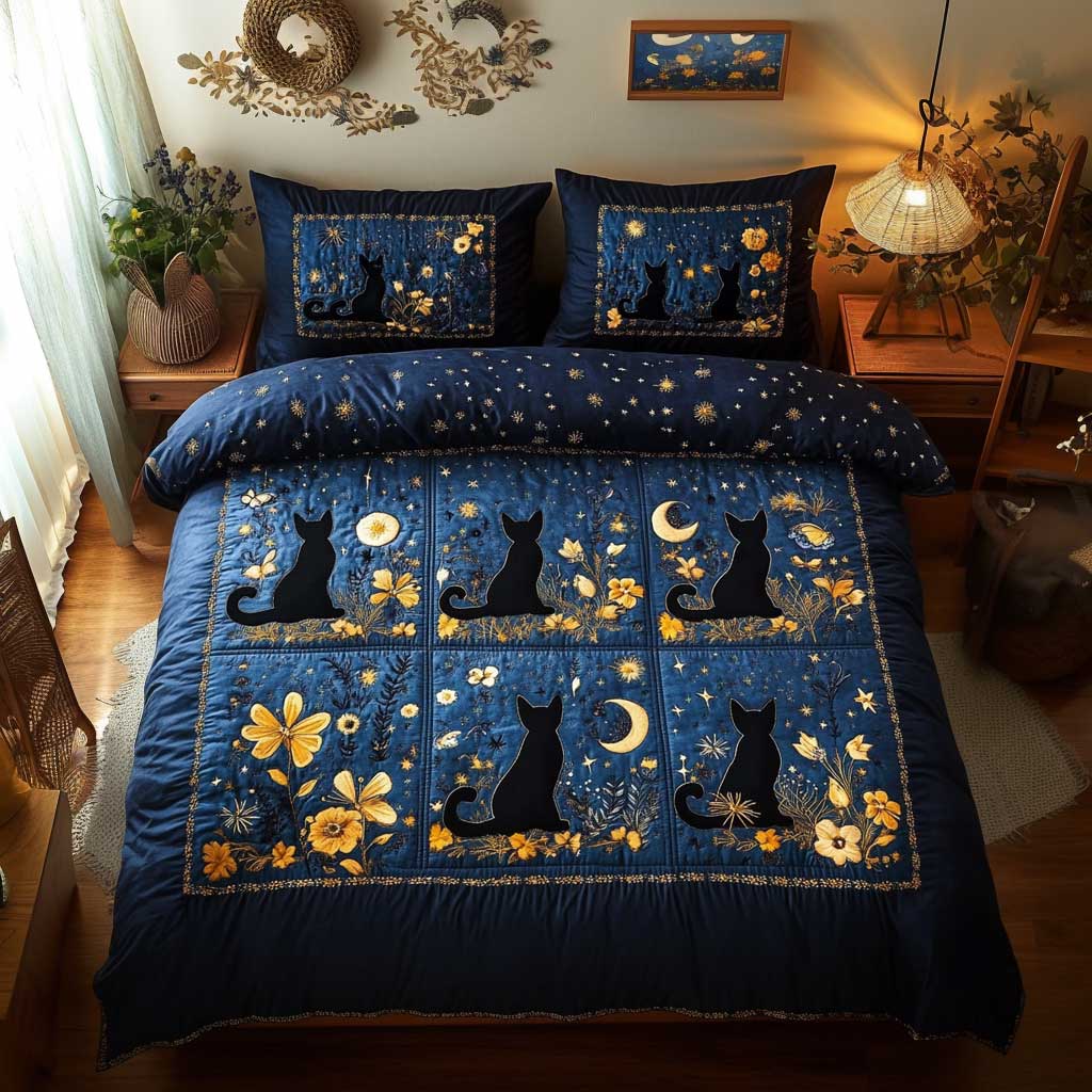 Starry Cat WN1302005CL Quilted Bedding Set