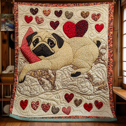 Pug Lazy WX0412044CL Quilt Blanket