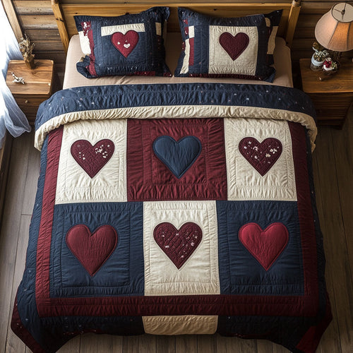Hearts WY1402074CL Quilted Bedding Set