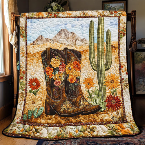 Cowboy Boot Cactus WX2802014CL Quilt Blanket
