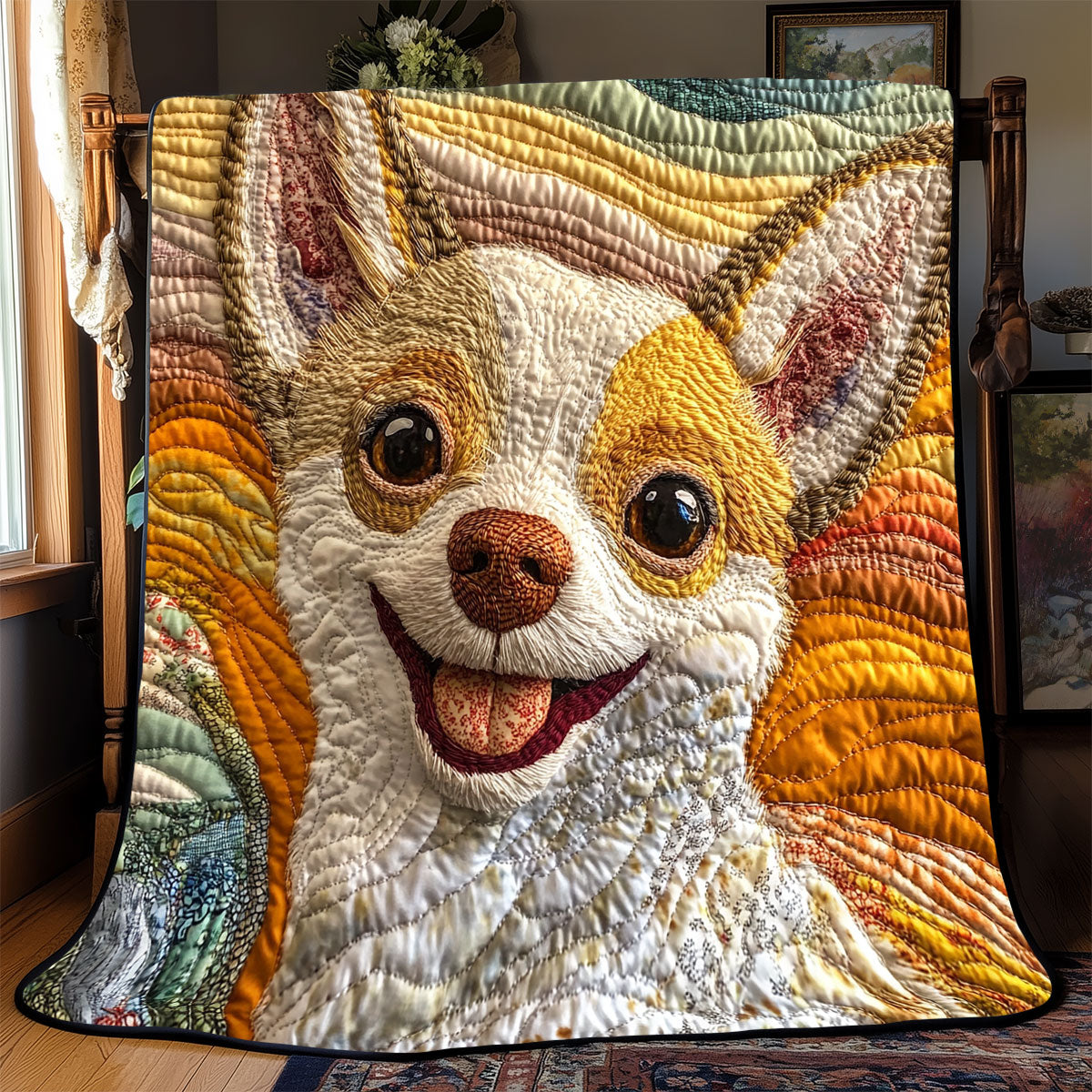 Happy Chihuahua WX2802031CL Quilt Blanket
