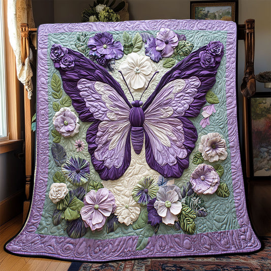 Purple Butterfly WX2802047CL Quilt Blanket