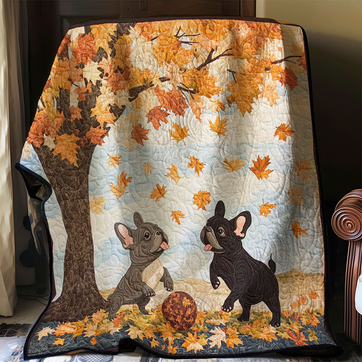 Maple French Bulldogs WP0108021CL Quilt Blanket