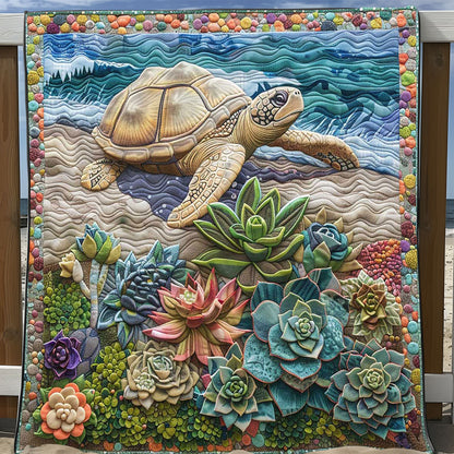 Succulent Sea Turtle WP2008054CL Quilt Blanket