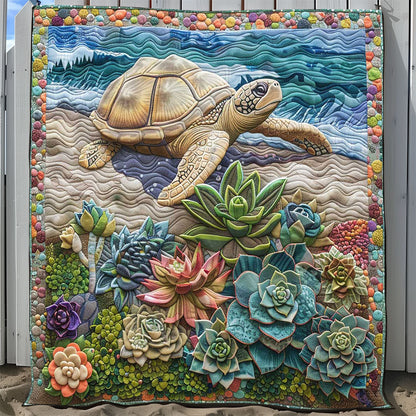 Succulent Sea Turtle WP2008054CL Quilt Blanket