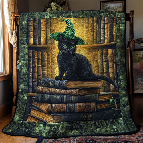 Witch Cat In Library WY0901068CL Quilt Blanket