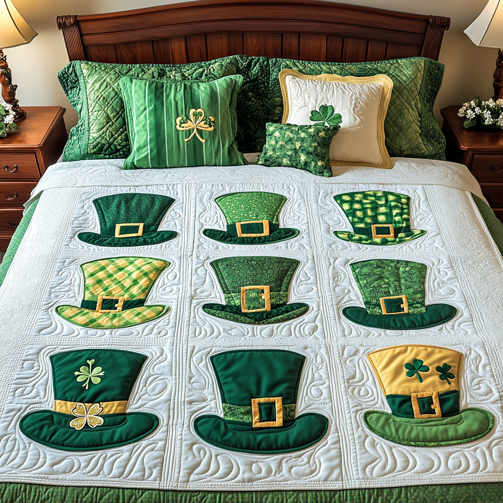 Clover Hat XR2101004CL Quilted Bedding Set
