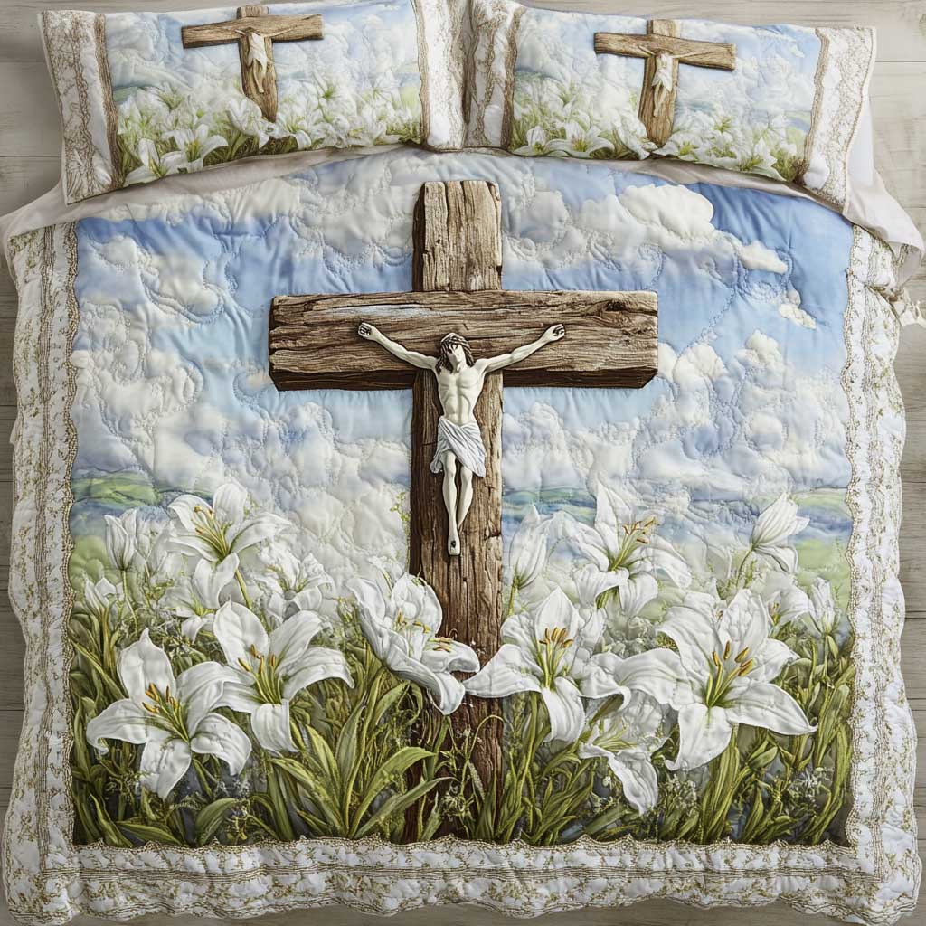 Christianity Divine Cross WN0603011CL Quilted Bedding Set