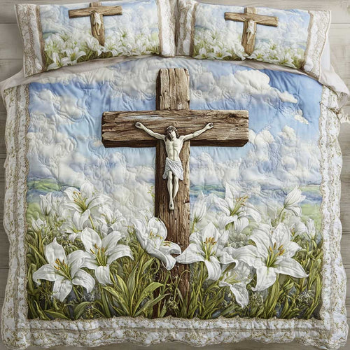 Christianity Divine Cross WN0603011CL Quilted Bedding Set