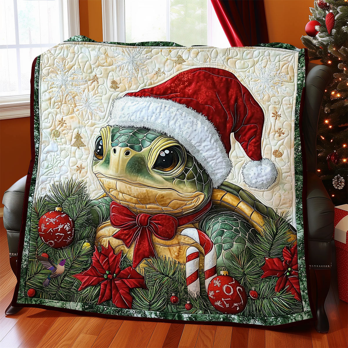 Christmas Turtle WY2511001CL Quilt Blanket