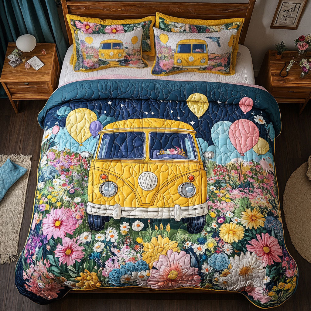 Yellow Van In Flower WY2901117CL Duvet Cover Set