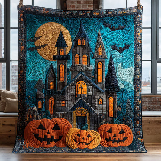 Spooky Pumpkin House CW0609046CL Quilt Blanket