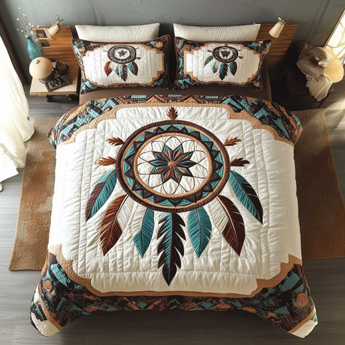 Feathered Dreamcatcher Serenity WN1702009CL Quilted Bedding Set