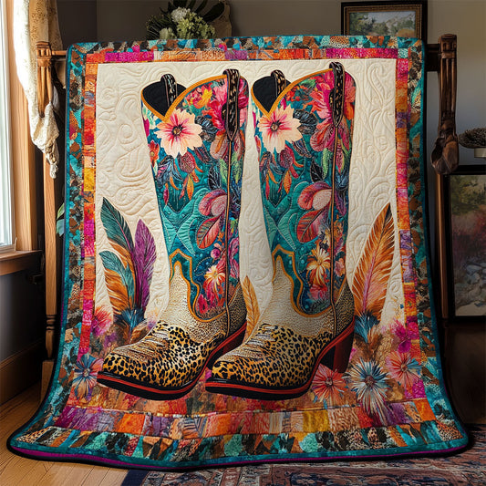 Feather Cowboy Boots WY2201064CL Quilt Blanket