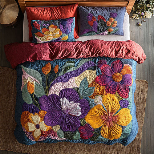 Flowers WX2702036CL Quilted Bedding Set