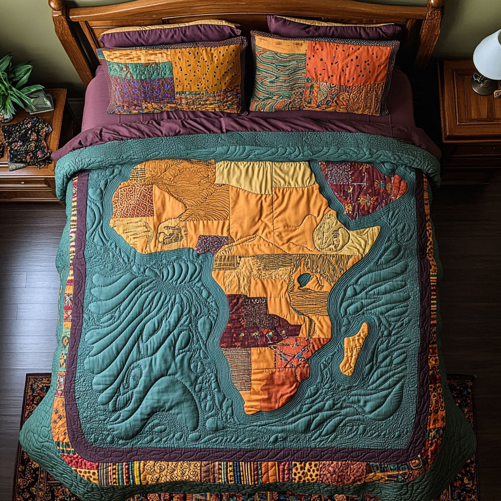Colorful Africa Map WY2802124CL Duvet Cover Set