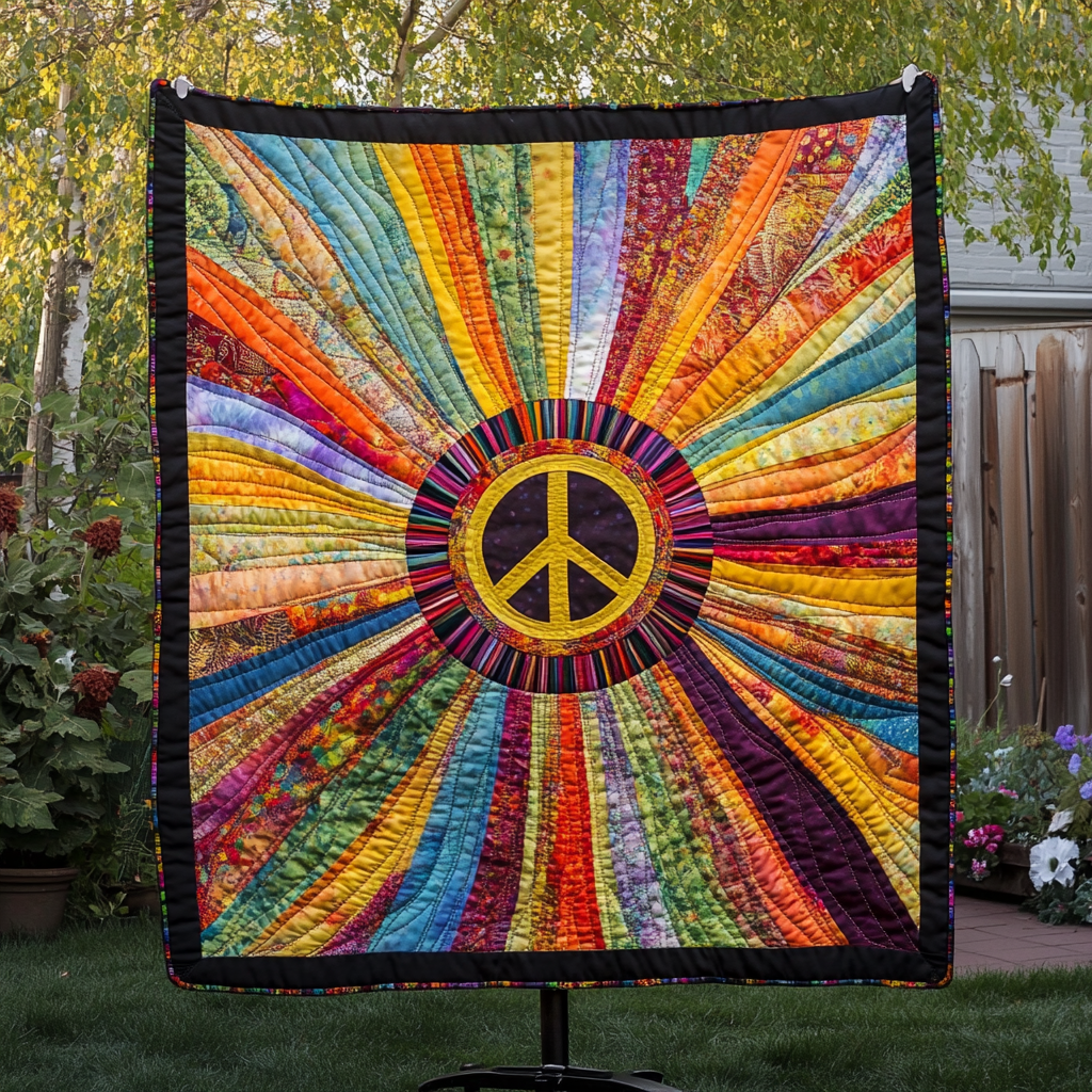 Peace Sign Hippie XR2309008CL Quilt Blanket