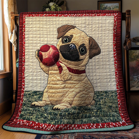 Cute Pug WX1812014CL Quilt Blanket