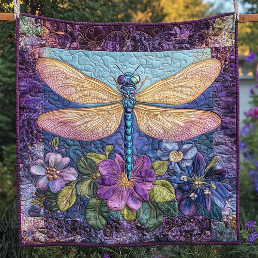 Dragonfly Purple Blossoms WT2702139CL Quilt Blanket